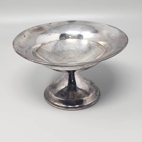 Vintage Hand-Crafted Pewter Pedestal Bowl - Picture 3 of 8